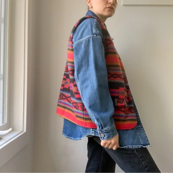 VINTAGE colourful fleece vest - Picture 9 of 12